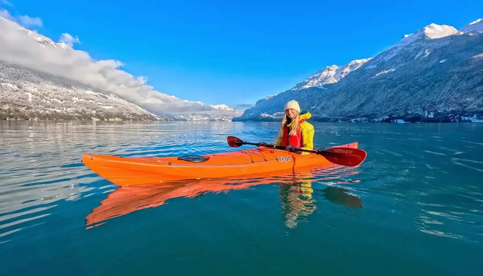 Winter Kayaking in Interlaken, Lake Brienz